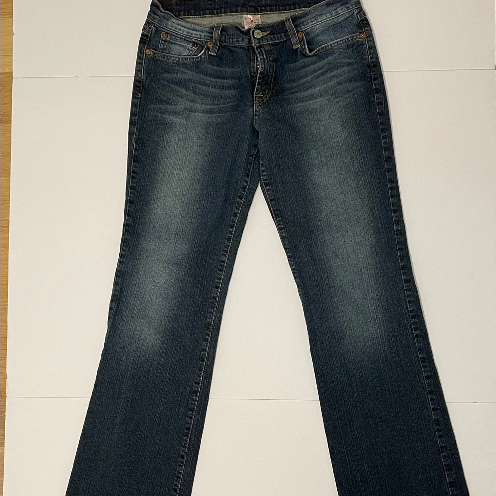 Y2K Lucky Brand Midrise Flare mid tone wash jeans women’s size 10